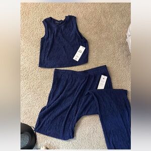 Love Poem Blue Sleeveless Top & Pants Set NWTs